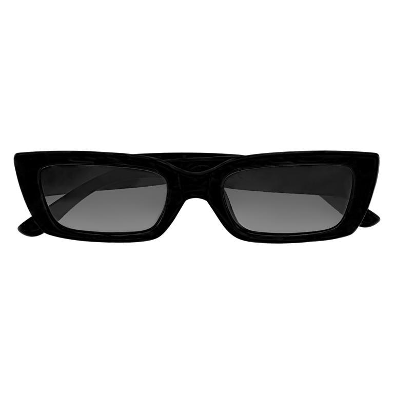 Sonnenbrille mit schwarzem Rahmen, rechteckig