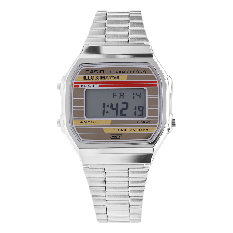 casio retro horloge zilver A168WEHA-9AEF