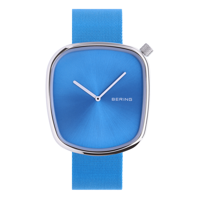 Bering Uhr mit Armband aus Stoff, Blau, 18034-308