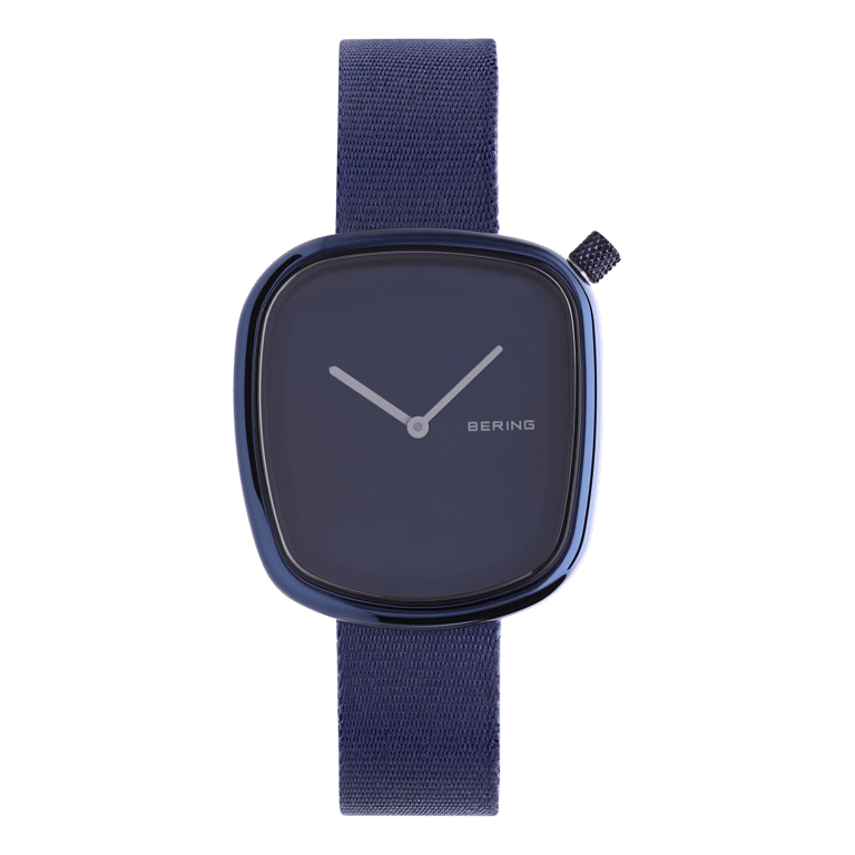 Bering Uhr mit Armband aus Stoff, Blau, 18034-397