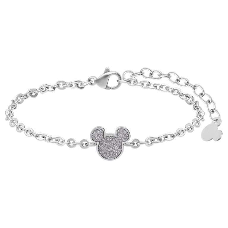 Disney - Stalen armband Mickey Moude met glitter