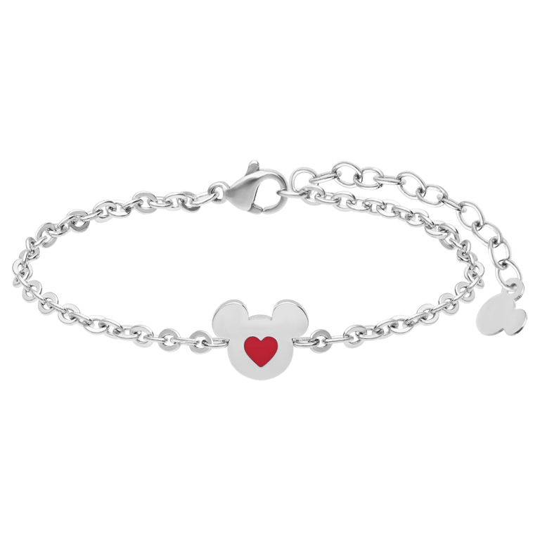 Disney - Stalen armband Mickey hart roze emaille