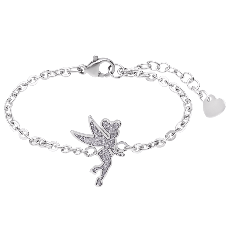 Disney – Armband aus Edelstahl, Tinkerbell, mit Glitter