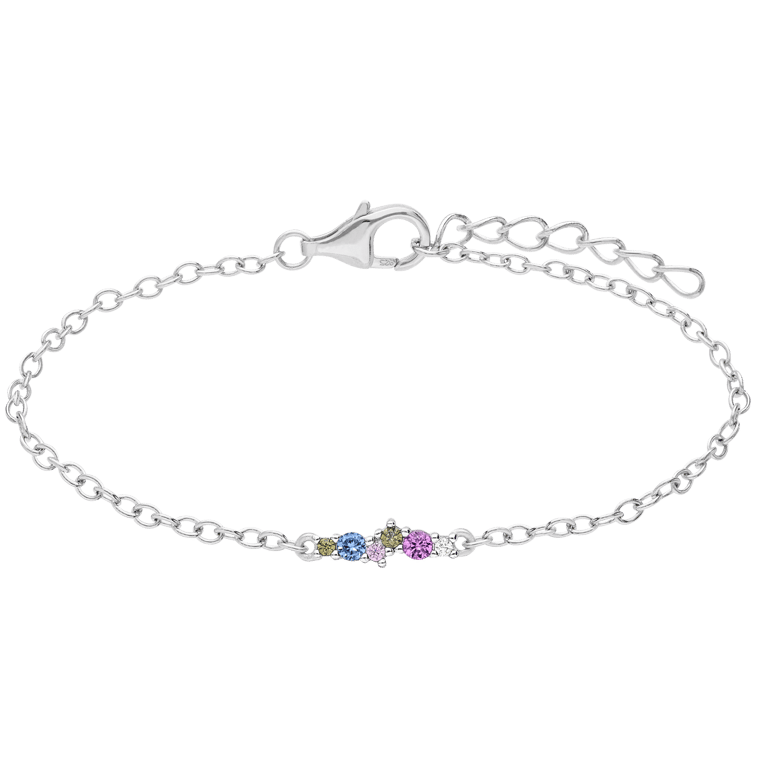 Armband aus 925er Silber, Stange, mehrfarbig