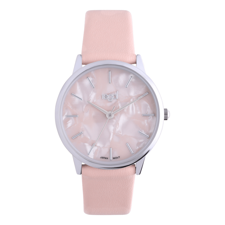 Regal dames horloge peach, parelmoer wijzerplaat