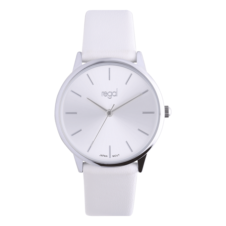 Regal dames horloge wit, parelmoer wijzerplaat